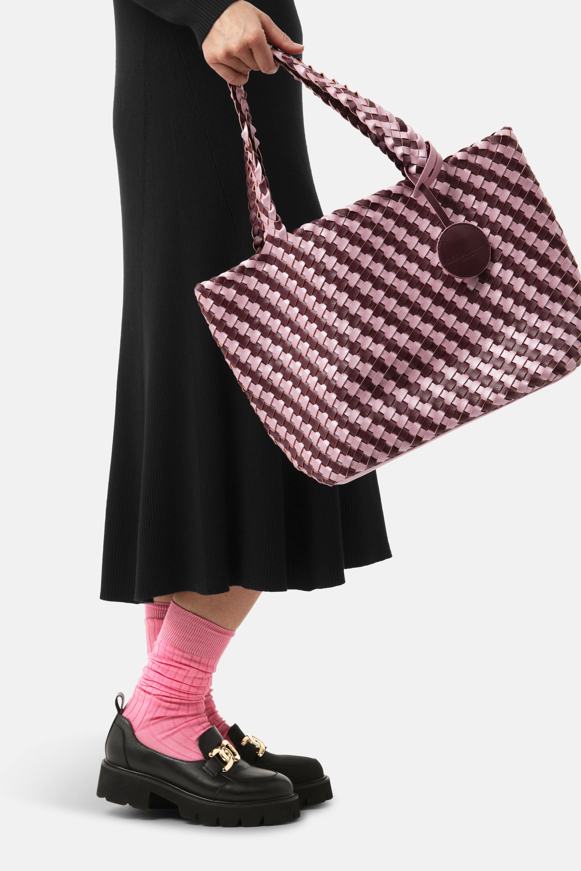 Tote Bag Geflochten - Maroon Banner Rosy Pink